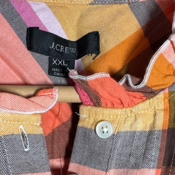 NWT J.Crew Ruffleneck Tuxedo Shirt In Plaid // SZ XXL - Picture 4 of 7